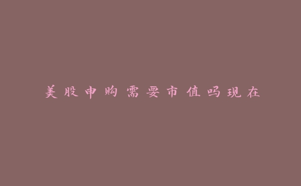 美股申购需要市值吗现在